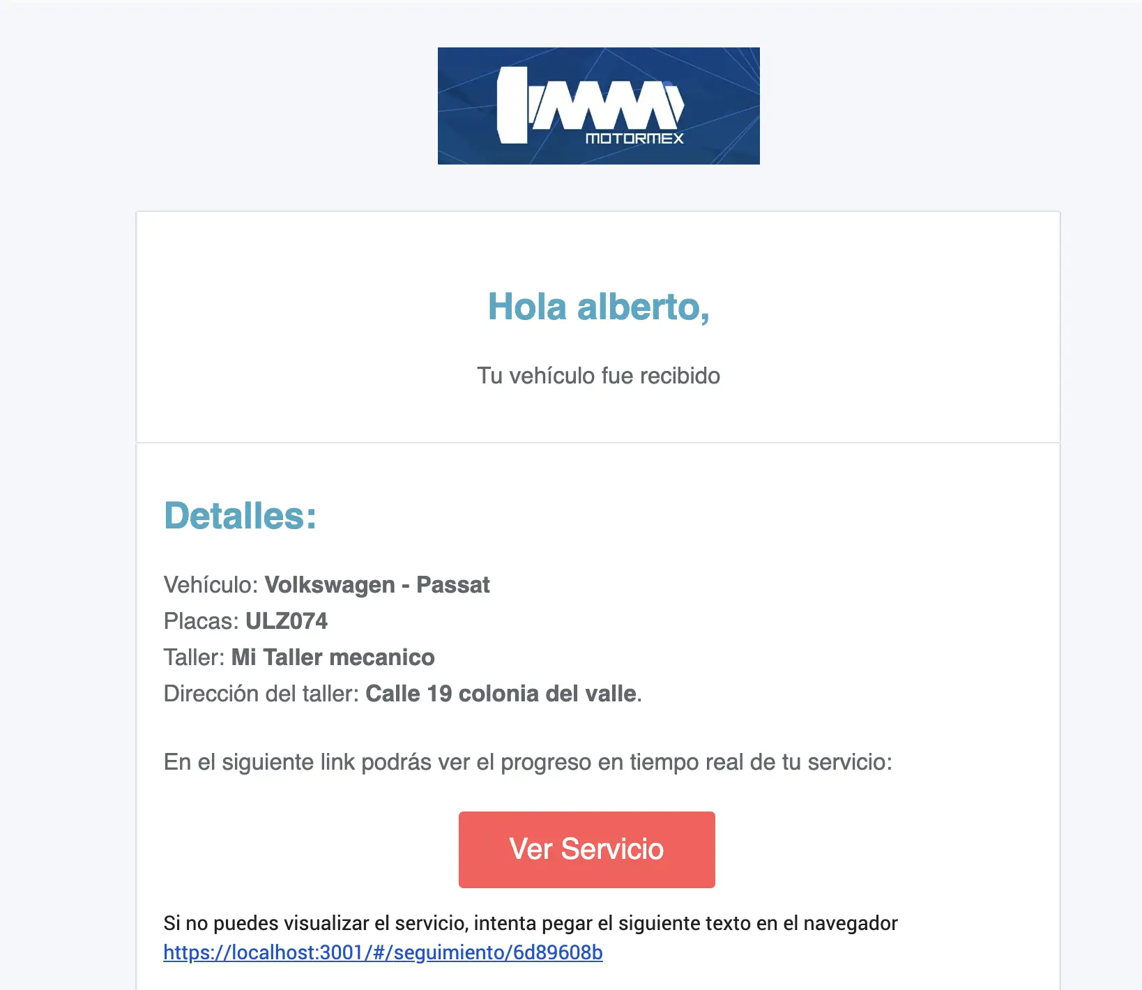 Notificaciones automáticas por email y seguimiento de servicios en Mecanica MX